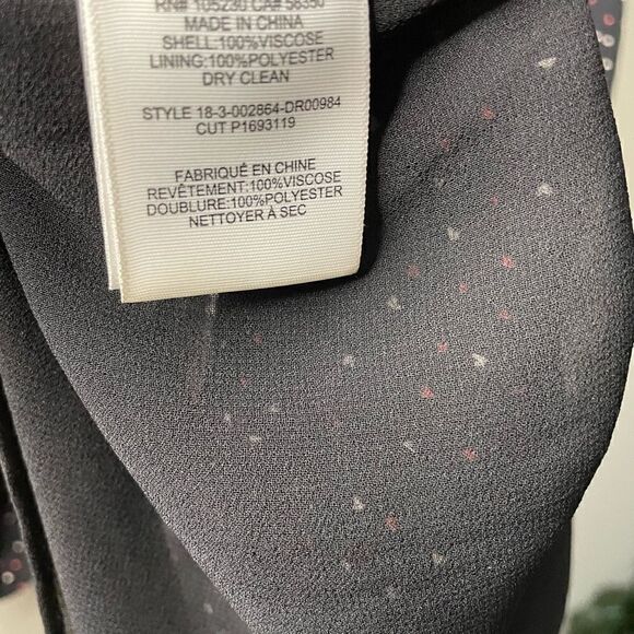 Joie Black Assymetric Hem Ruffled Midi Dress With Hearts Large - Picture 7 of 9